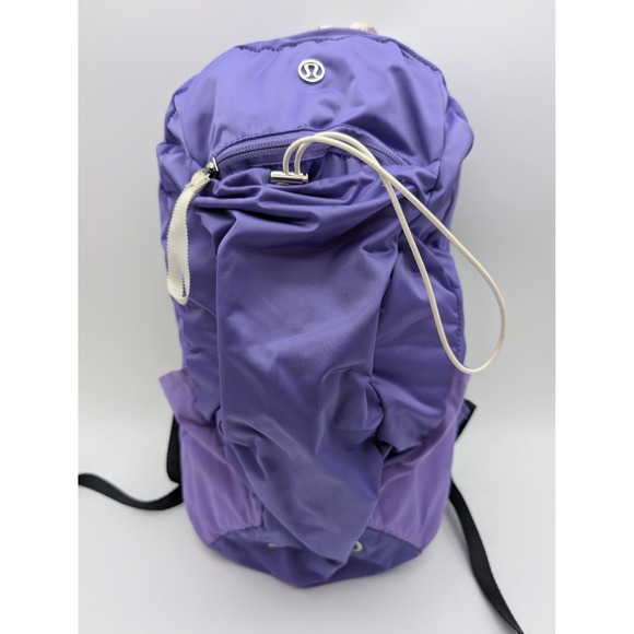 Lululemon Handbags - LULULEMON BACKPACK Run Like A Gazelle Purple Running Bag GYM Workout CINCH